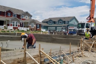 mat foundation_ PT slabs being poured and finished_1